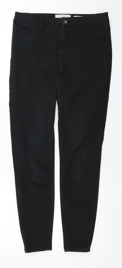 New Look Womens Black Cotton Skinny Jeans Size 8 L27 in Regular Zip
