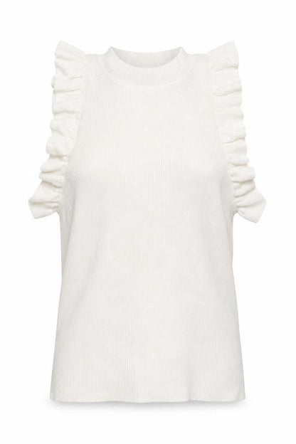 H&M Womens White Mock Neck Acrylic Vest Jumper Size M