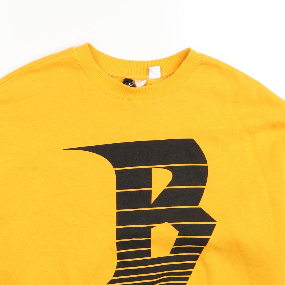 Divided Womens Yellow Cotton Pullover Sweatshirt Size M Pullover - Bieber Stadium Tour 2017