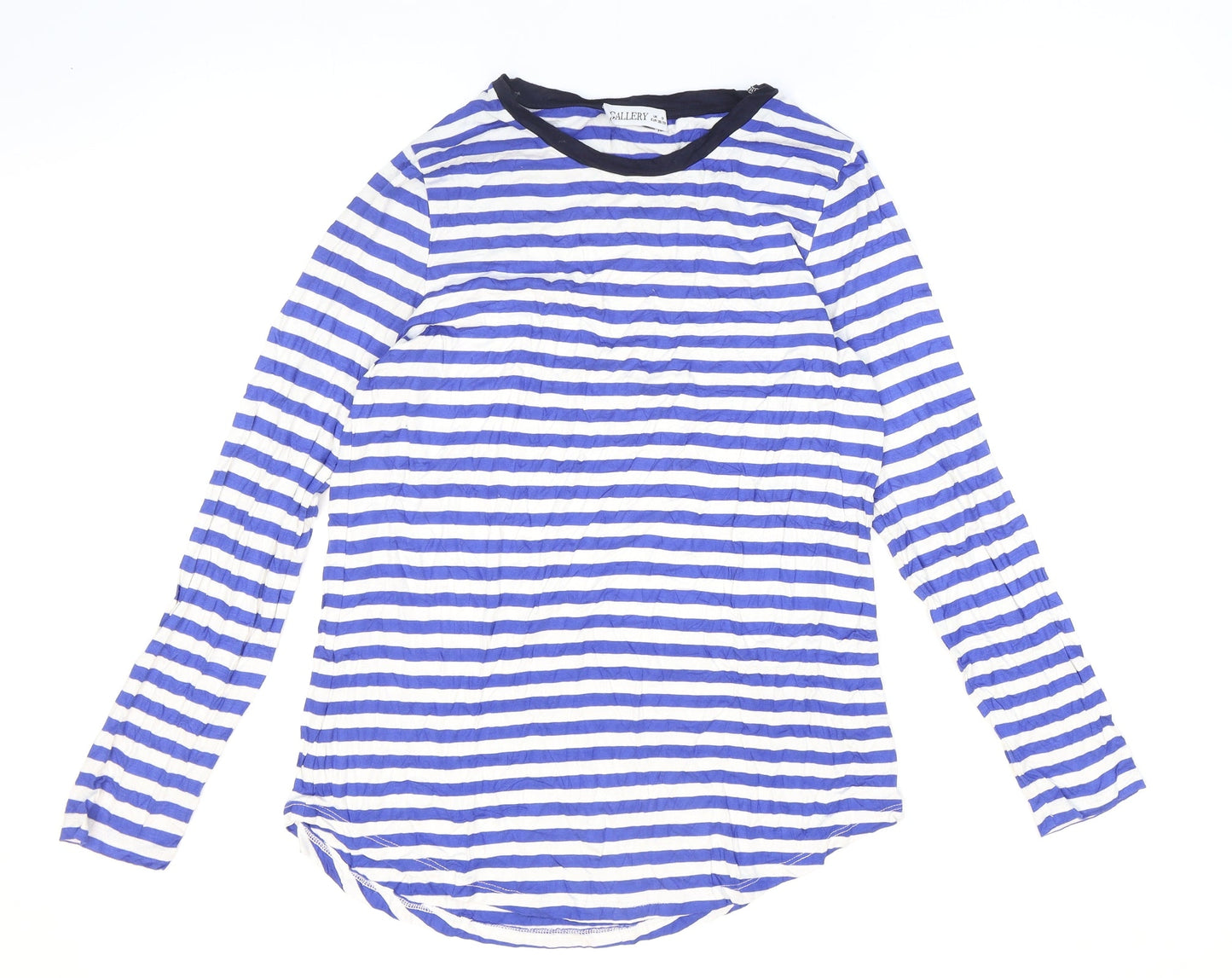 Womens UK Size S Gallery Blue Basic T-Shirt