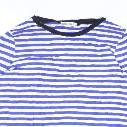 Womens UK Size S Gallery Blue Basic T-Shirt