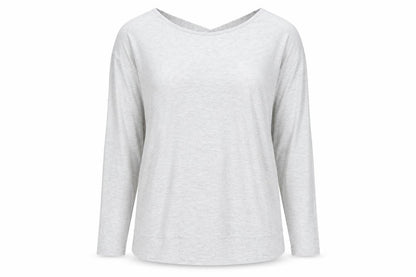 Gaiam Womens Grey Polyester Basic T-Shirt Size M Boat Neck