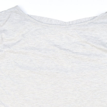 Gaiam Womens Grey Polyester Basic T-Shirt Size M Boat Neck