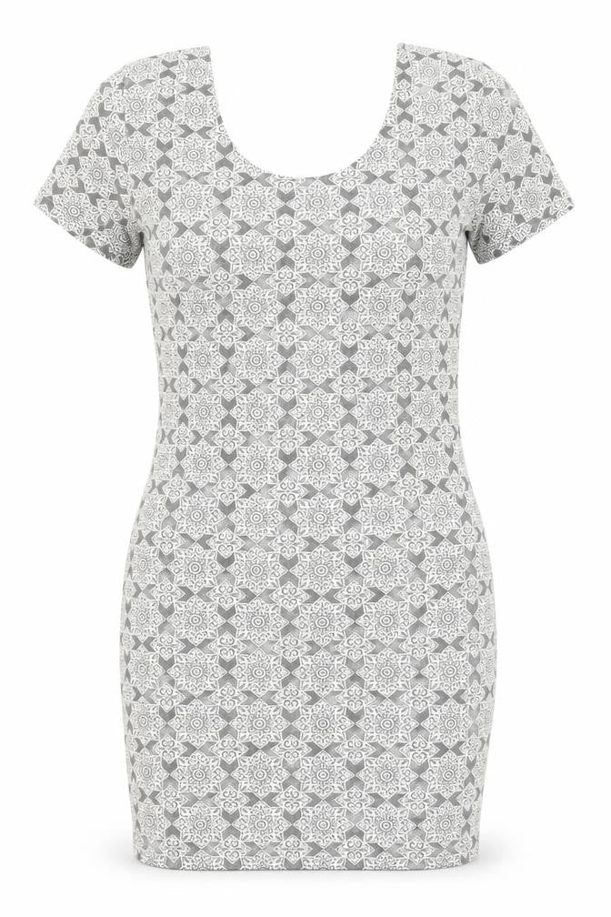 Topshop Womens Green Floral Cotton Bodycon Size 12 Round Neck Pullover