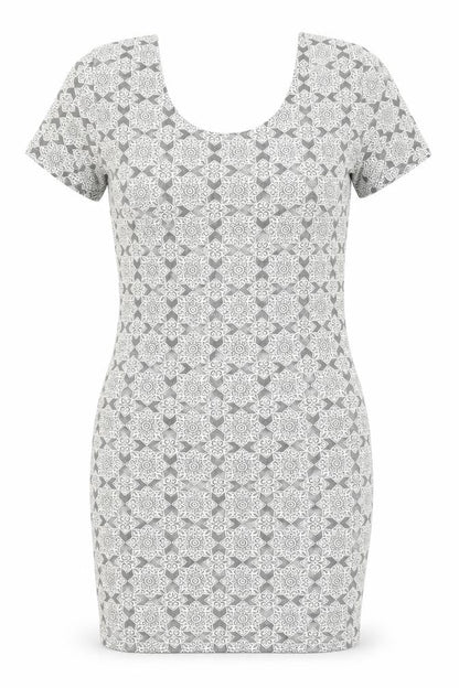 Topshop Womens Green Floral Cotton Bodycon Size 12 Round Neck Pullover
