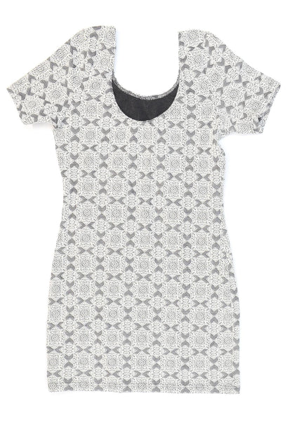 Topshop Womens Green Floral Cotton Bodycon Size 12 Round Neck Pullover