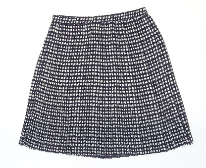 Bonmarché Womens Blue Geometric Polyester Pleated Skirt Size 34