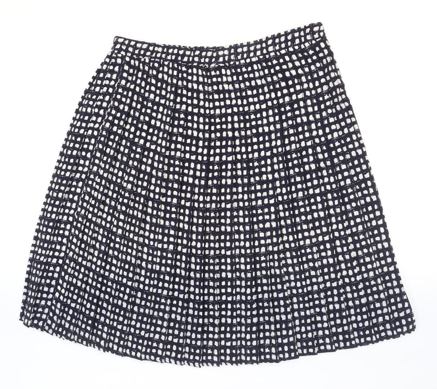 Bonmarché Womens Blue Geometric Polyester Pleated Skirt Size 34