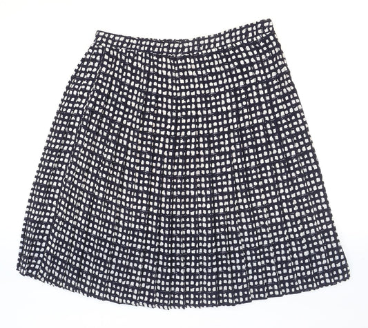 Bonmarché Womens Blue Geometric Polyester Pleated Skirt Size 34