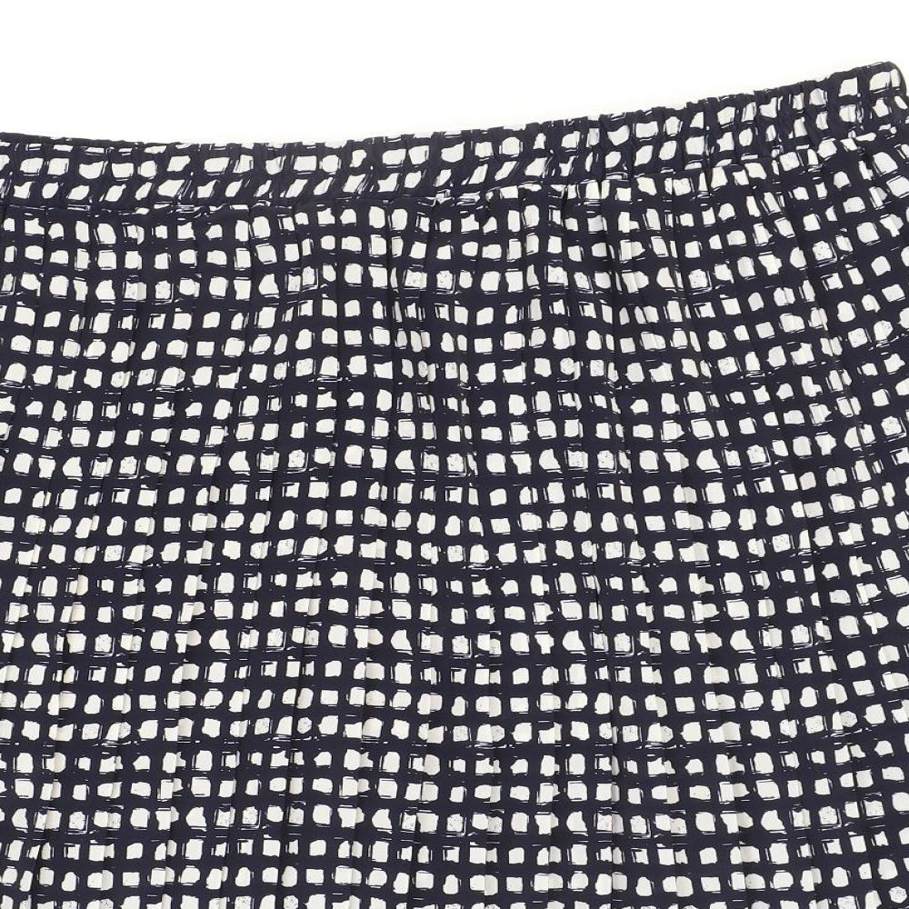 Bonmarché Womens Blue Geometric Polyester Pleated Skirt Size 34