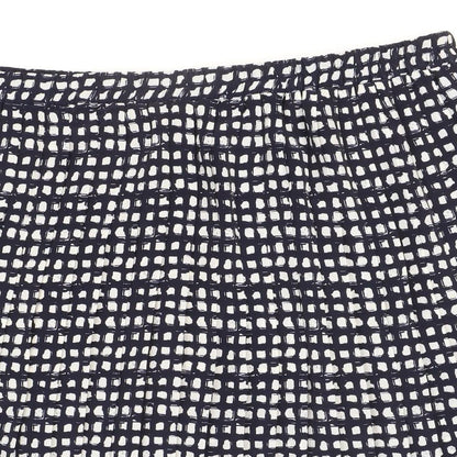Bonmarché Womens Blue Geometric Polyester Pleated Skirt Size 34