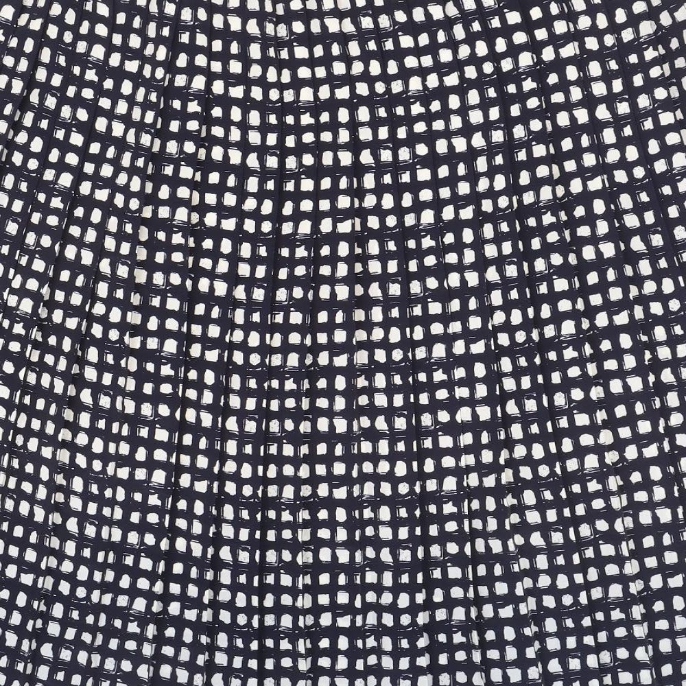 Bonmarché Womens Blue Geometric Polyester Pleated Skirt Size 34