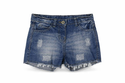John Lewis Womens Blue Cotton Bermuda Shorts Size 8 L3 in Regular Button