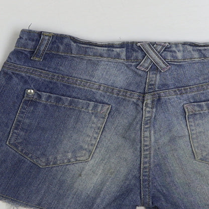 John Lewis Womens Blue Cotton Bermuda Shorts Size 8 L3 in Regular Button