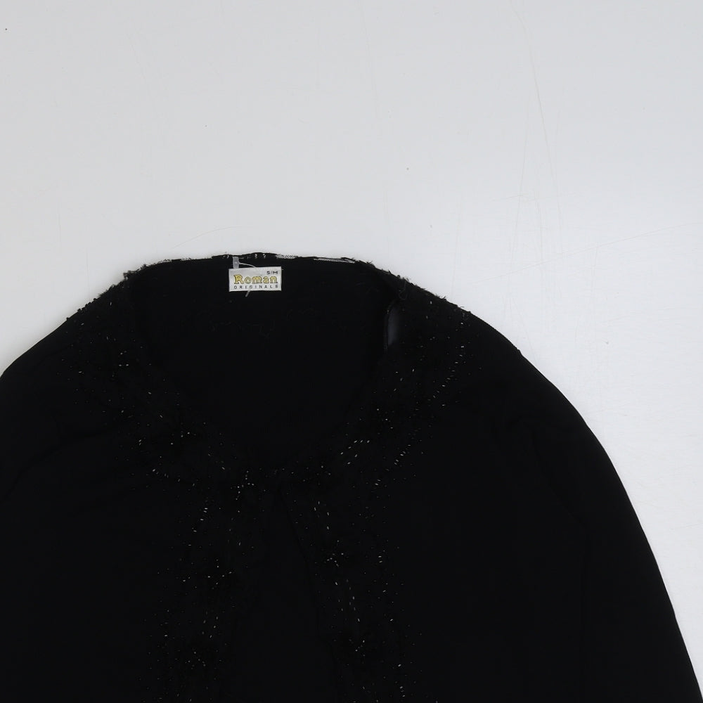 Womens UK Size S Roman Black Cardigan Jumper