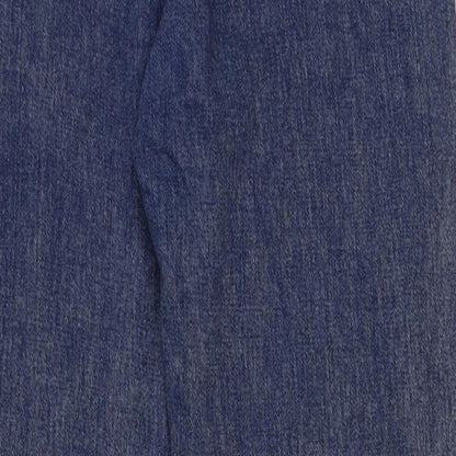PREWOR Womens Blue Cotton Straight Jeans Size 30 in Regular Button
