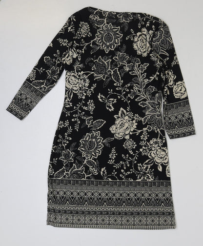 Atmosphere Womens Blue Geometric Polyester A-Line Size 8 Pullover