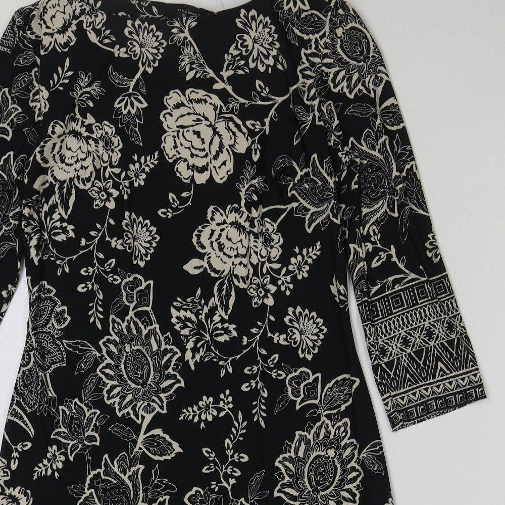 Atmosphere Womens Blue Geometric Polyester A-Line Size 8 Pullover