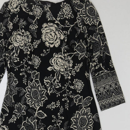 Atmosphere Womens Blue Geometric Polyester A-Line Size 8 Pullover