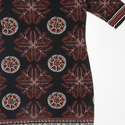 M.J.J.J Womens Multicoloured Geometric Polyester Bodycon Size S Round Neck Pullover