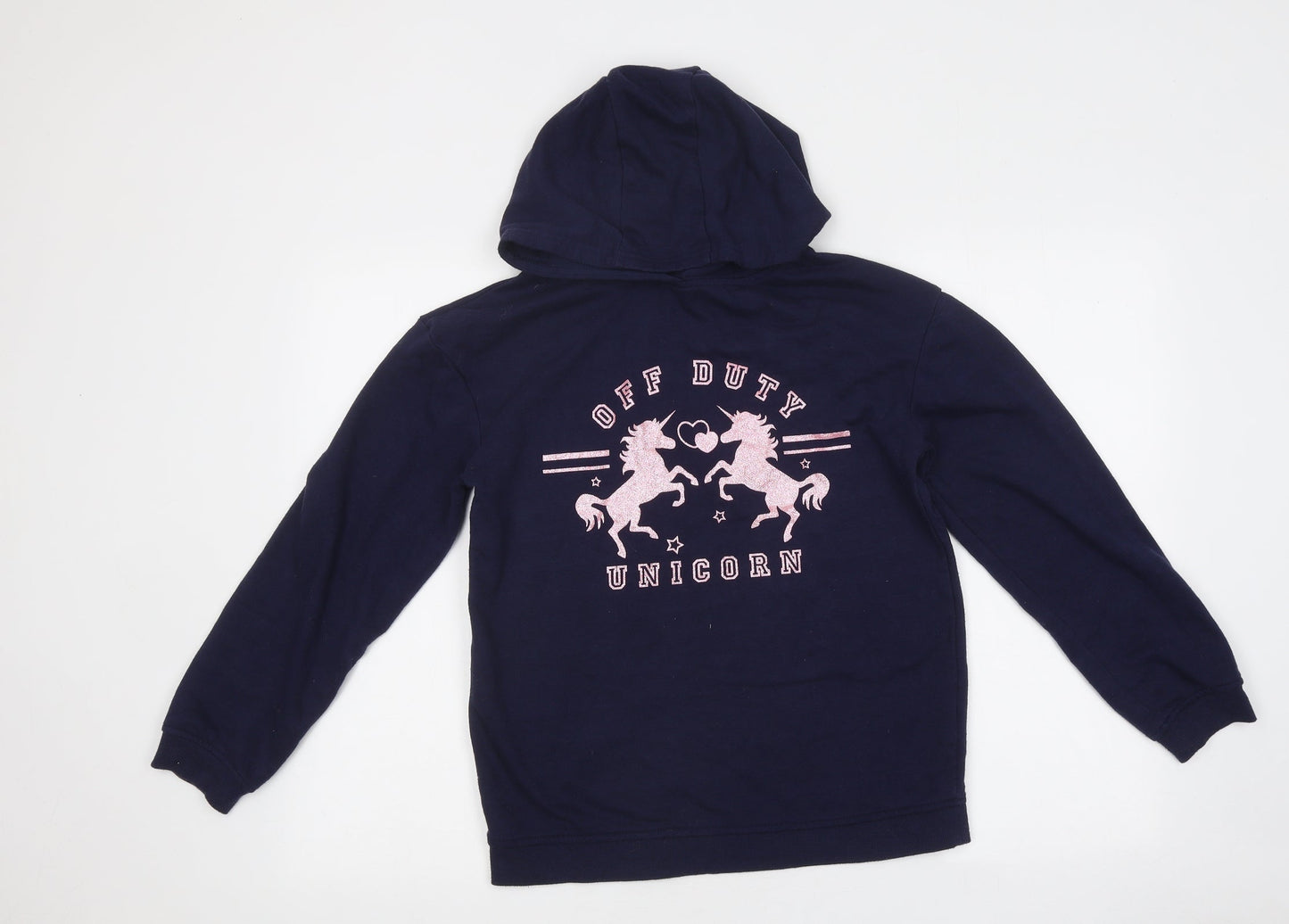 Primark Girls Purple Cotton Pullover Hoodie Size 12-13 Years Pullover - Off Duty Unicorn