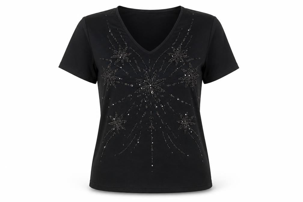 Womens UK Size M EWM Black Basic T-Shirt