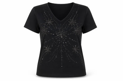 Womens UK Size M EWM Black Basic T-Shirt
