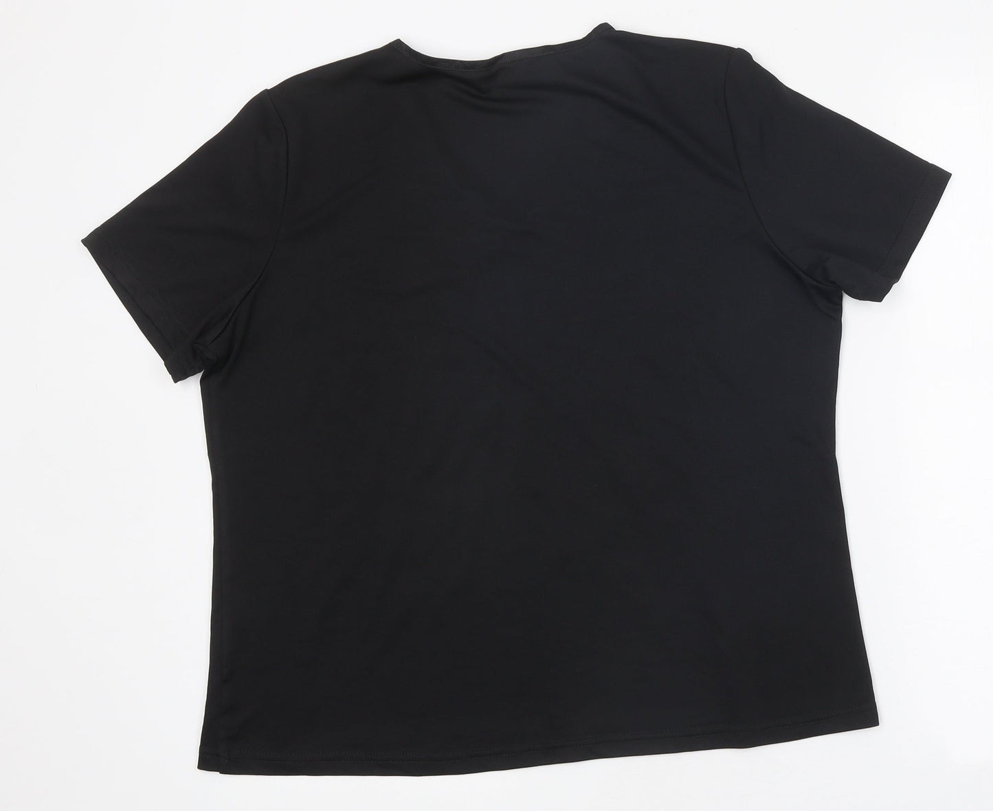 EWM Womens Black Polyester Basic T-Shirt Size M Round Neck