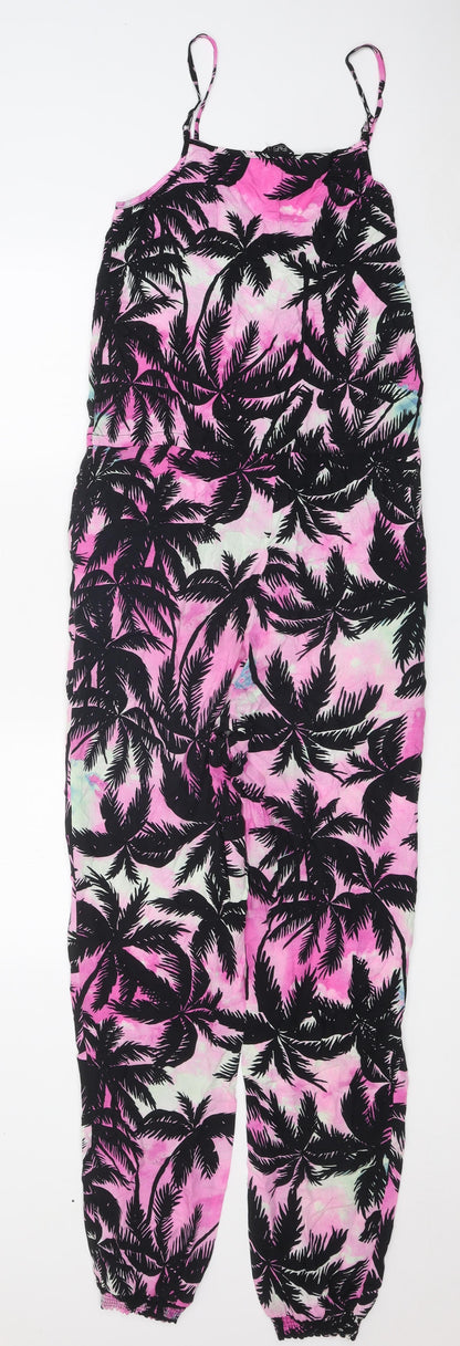 F&F Womens Multicoloured Geometric Viscose Jumpsuit One-Piece Size 6 L27 in Pullover