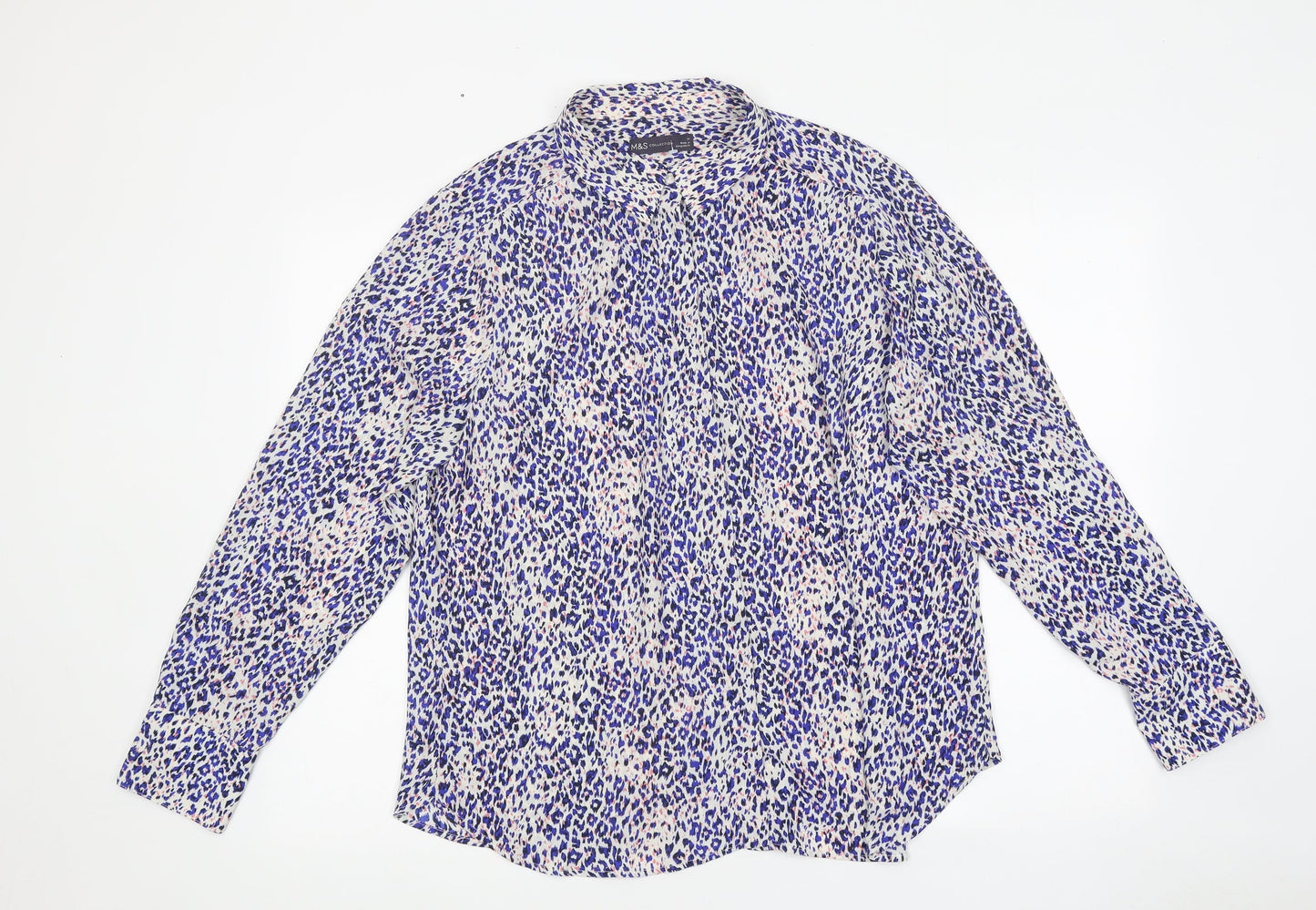 Womens UK Size 14 Marks and Spencer Multicoloured Jersey Button-Up