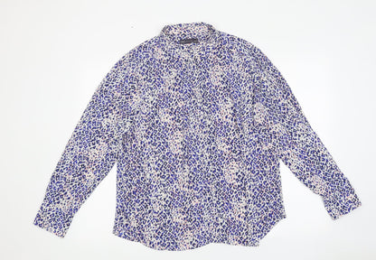 Womens UK Size 14 Marks and Spencer Multicoloured Jersey Button-Up