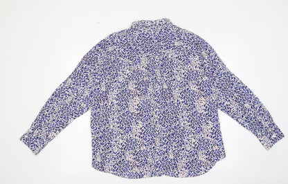 Womens UK Size 14 Marks and Spencer Multicoloured Jersey Button-Up