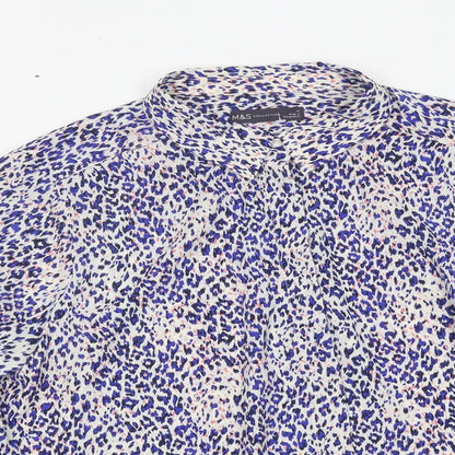 Womens UK Size 14 Marks and Spencer Multicoloured Jersey Button-Up