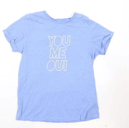 Womens UK Size 12 Paramour Blue Basic T-Shirt