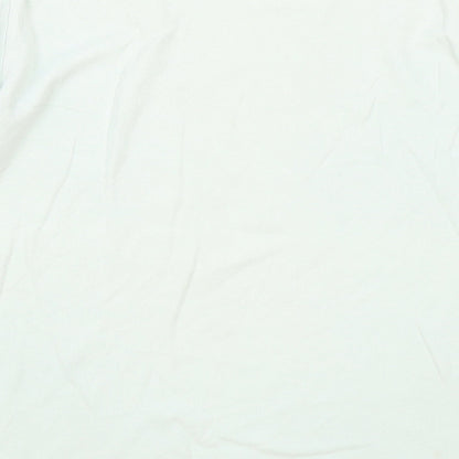Artseapea Womens Green Cotton Basic T-Shirt Size M Round Neck - Floral Detail