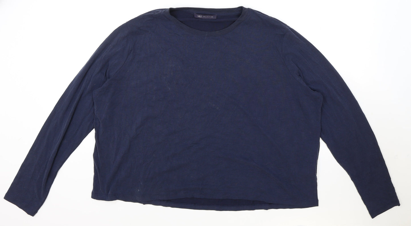 Womens UK Size 16 Marks and Spencer Blue Basic T-Shirt