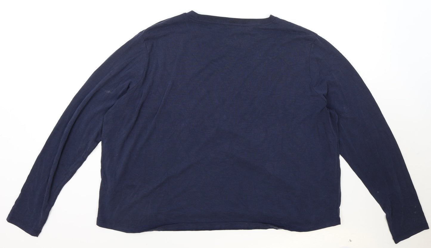 Womens UK Size 16 Marks and Spencer Blue Basic T-Shirt
