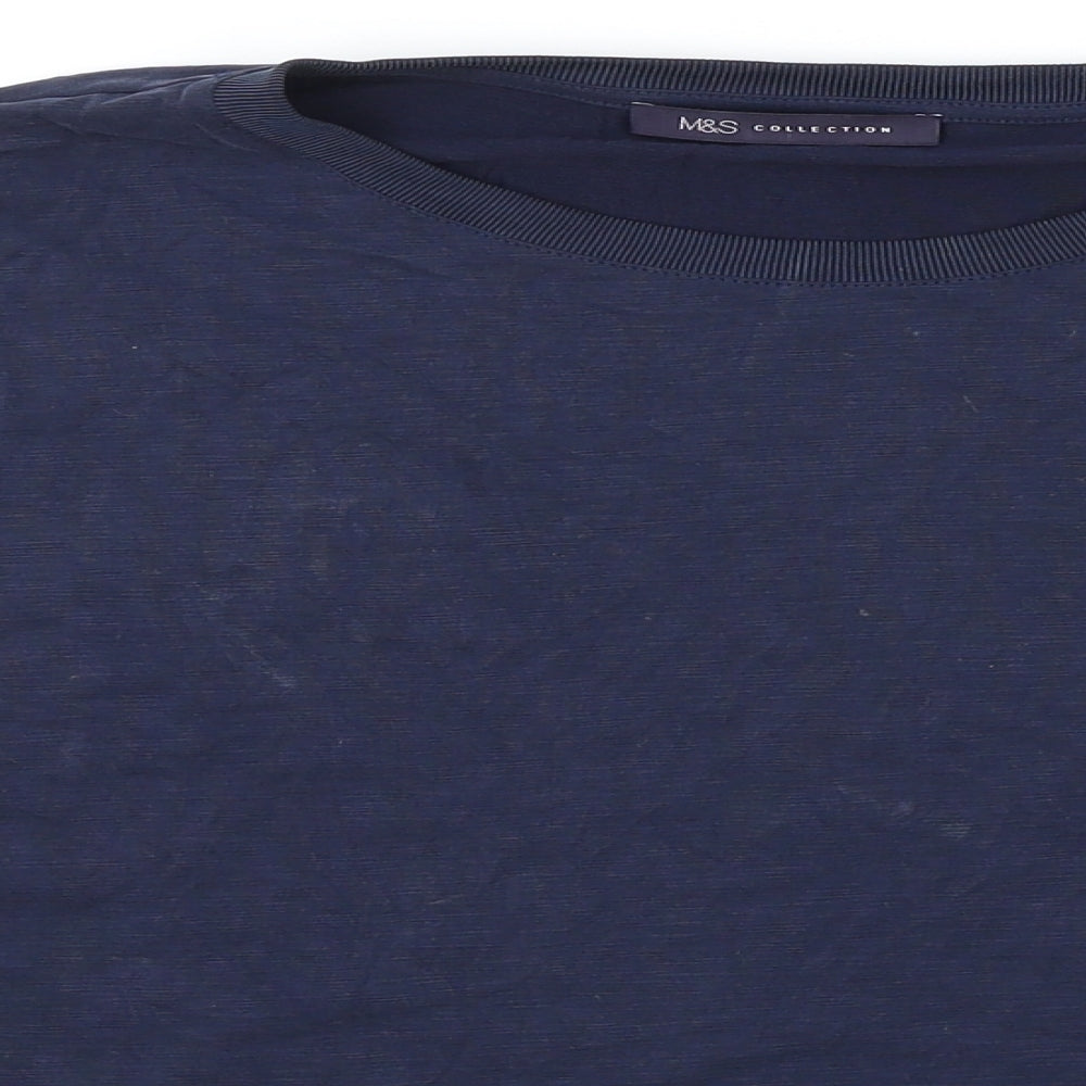 Womens UK Size 16 Marks and Spencer Blue Basic T-Shirt