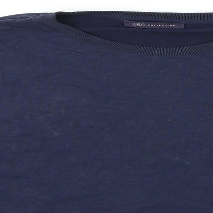 Womens UK Size 16 Marks and Spencer Blue Basic T-Shirt