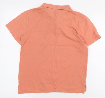 Gymboree Boys Orange 100% Cotton Basic Polo Size L Collared Pullover