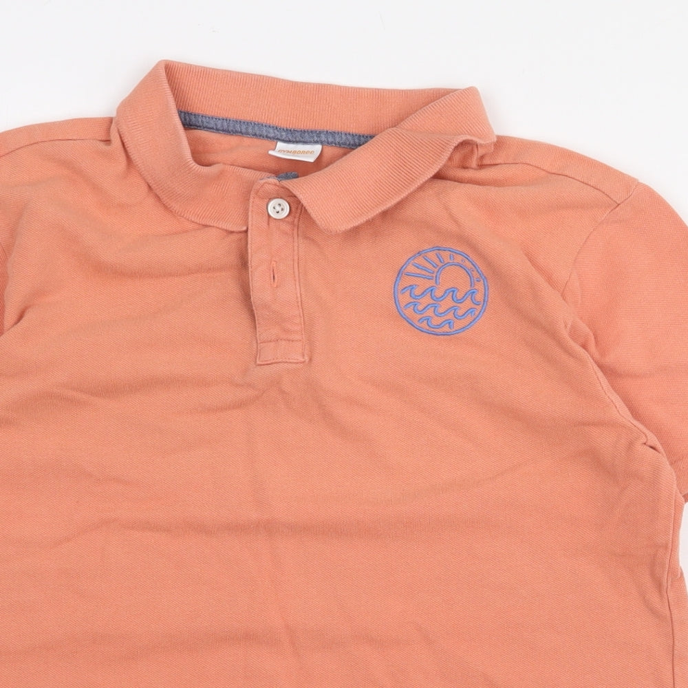Gymboree Boys Orange 100% Cotton Basic Polo Size L Collared Pullover