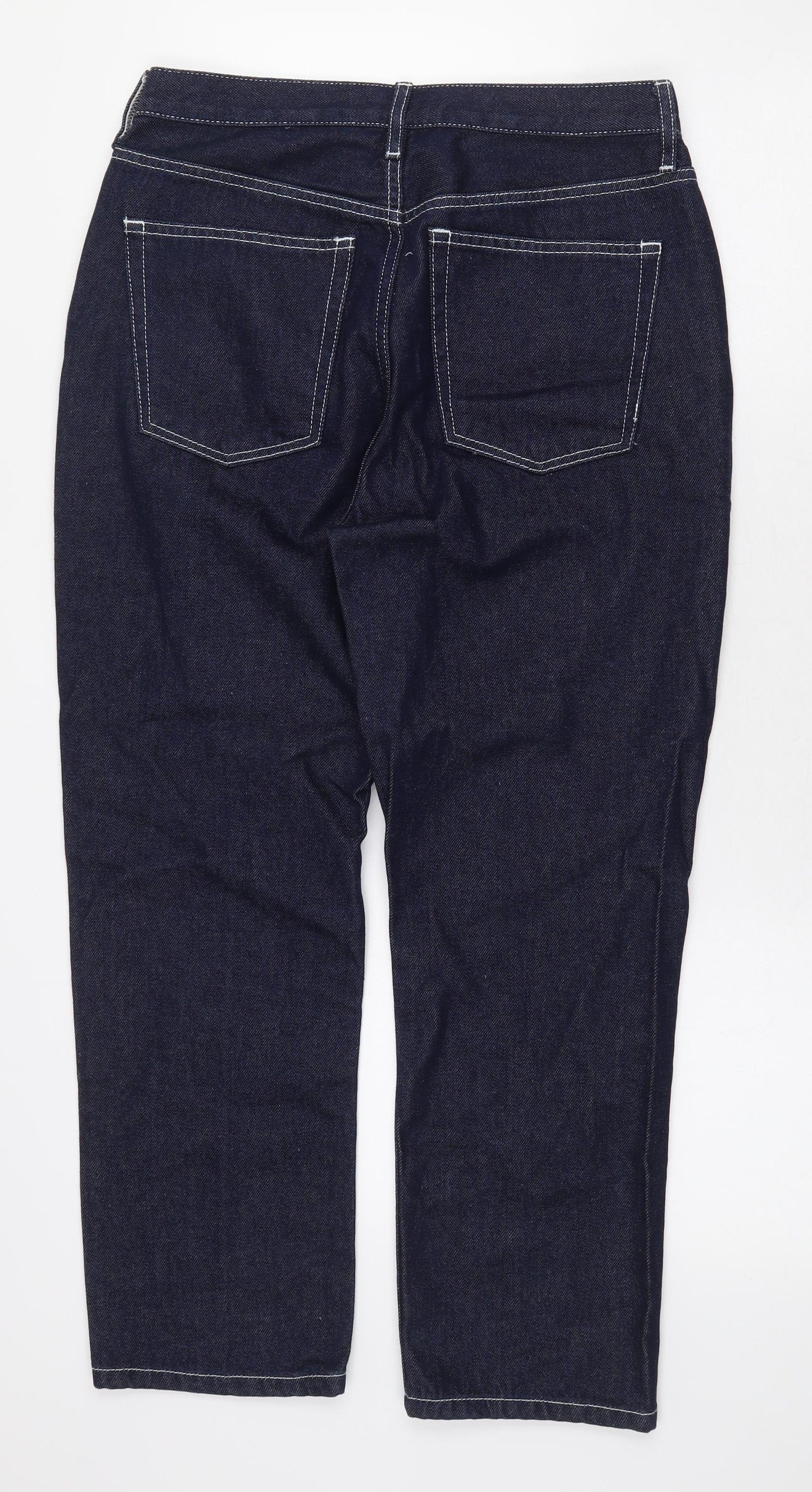 Topshop Womens Blue Polyester Straight Jeans Size 30 in L24 in Regular Button