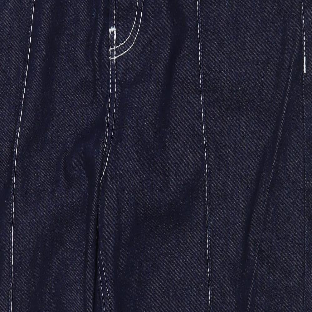 Topshop Womens Blue Polyester Straight Jeans Size 30 in L24 in Regular Button