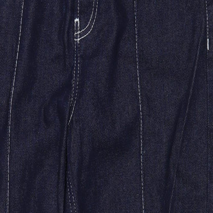 Topshop Womens Blue Polyester Straight Jeans Size 30 in L24 in Regular Button