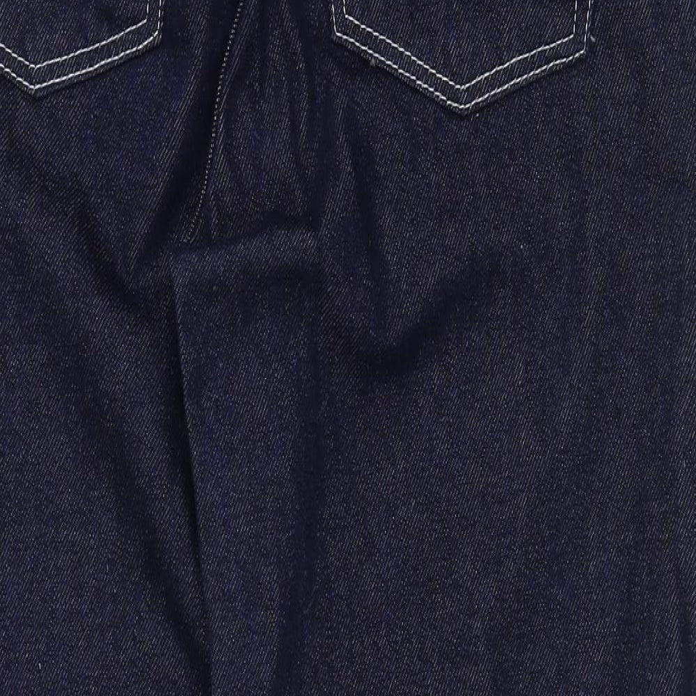 Topshop Womens Blue Polyester Straight Jeans Size 30 in L24 in Regular Button