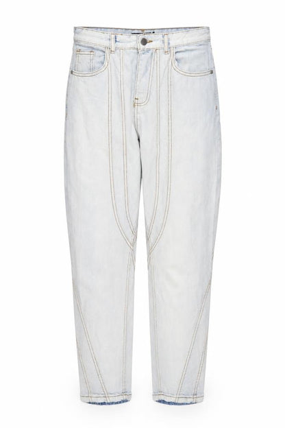 Nasty Gal Womens Blue Cotton Straight Jeans Size 10 L29 in Regular Zip - Seem Details