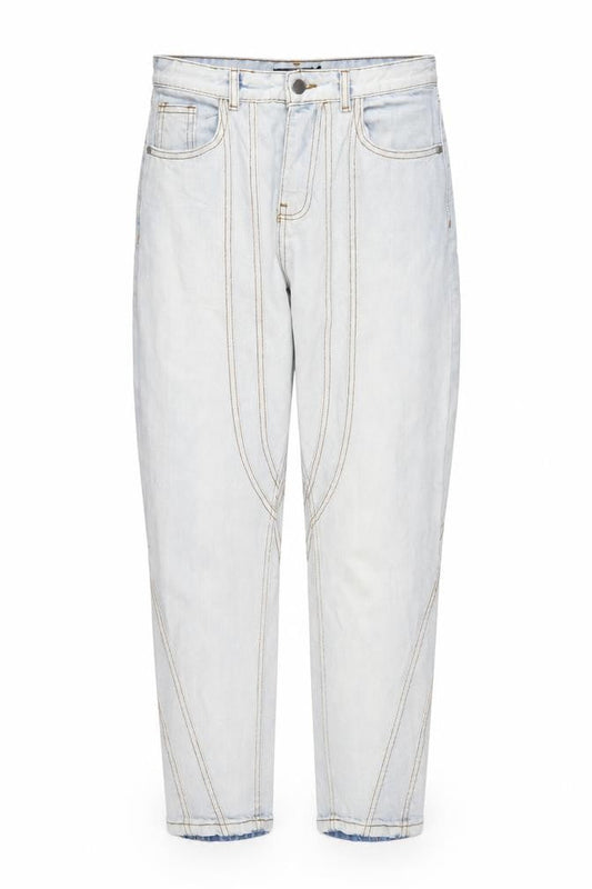 Nasty Gal Womens Blue Cotton Straight Jeans Size 10 L29 in Regular Zip - Seem Details