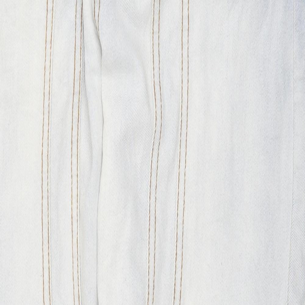 Nasty Gal Womens Blue Cotton Straight Jeans Size 10 L29 in Regular Zip - Seem Details