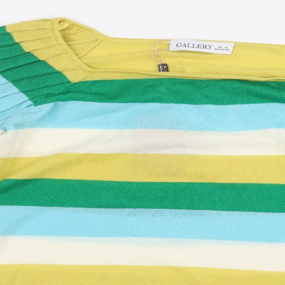 Womens UK Size M Gallery Multicoloured Basic Blouse