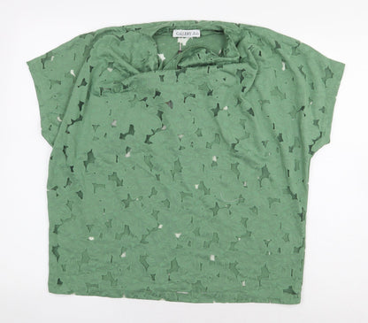 Womens UK Size S Gallery Green Basic Blouse